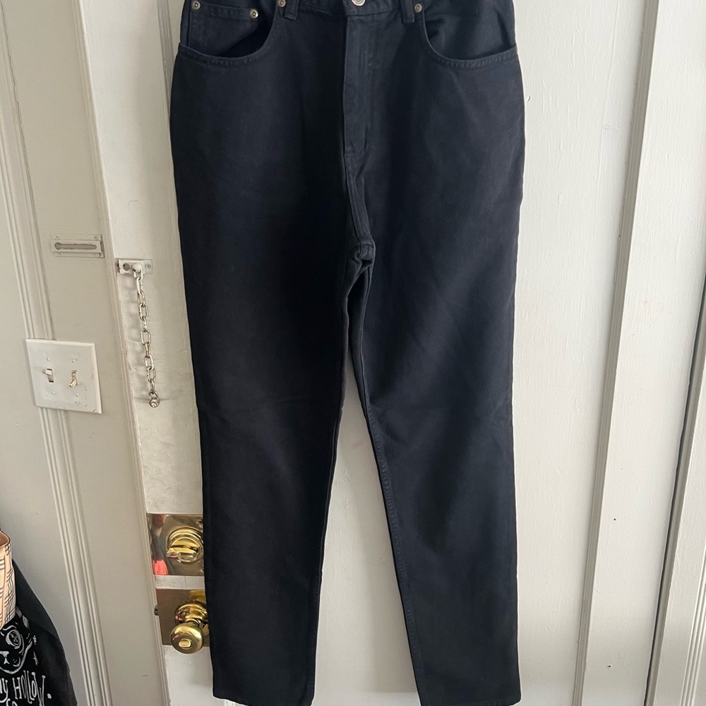 Vintage Arizona Jean Company Black Straight Jeans with Button Detail